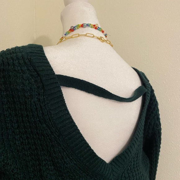 Deep Forest Green Knit Oversized Sweater - Picture 6 of 11